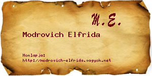 Modrovich Elfrida névjegykártya